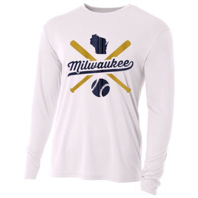 Milwaukee Baseball Vintage Wisconsin Pride Love City Cooling Performance Long Sleeve Crew