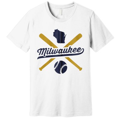 Milwaukee Baseball Vintage Wisconsin Pride Love City Premium T-Shirt