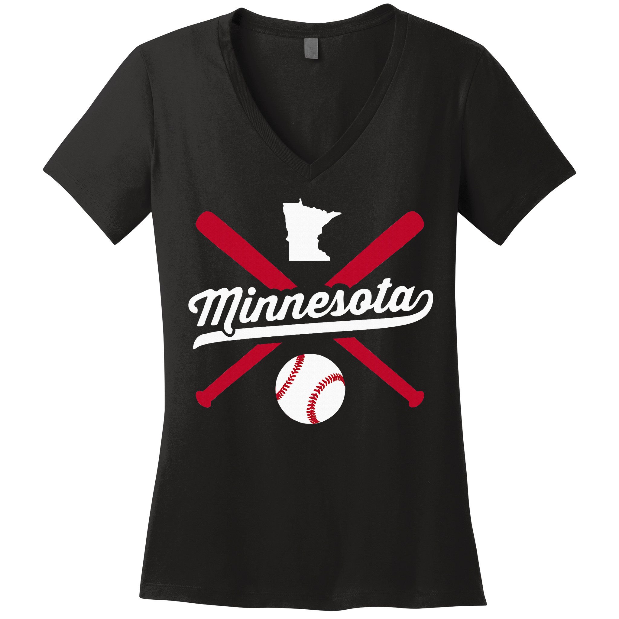 Minnesota Baseball Vintage State Pride Love City Women's V-Neck T-Shirt
