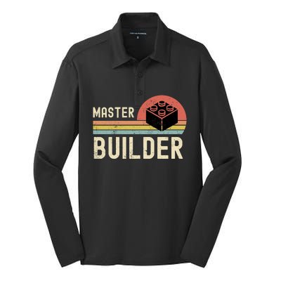 Master Builder Vintage Style Gift Silk Touch Performance Long Sleeve Polo