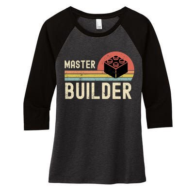 Master Builder Vintage Style Gift Women's Tri-Blend 3/4-Sleeve Raglan Shirt