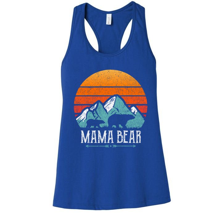 Mama Bear Vintage Mothers Day Retro Mom Funny Gift Women's Racerback Tank