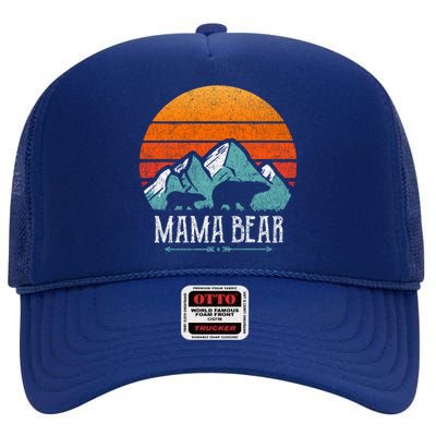 Mama Bear Vintage Mothers Day Retro Mom Funny Gift High Crown Mesh Back Trucker Hat