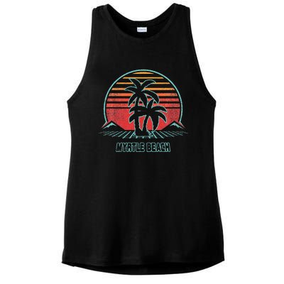 Myrtle Beach Vintage 80s Style Ladies PosiCharge Tri-Blend Wicking Tank