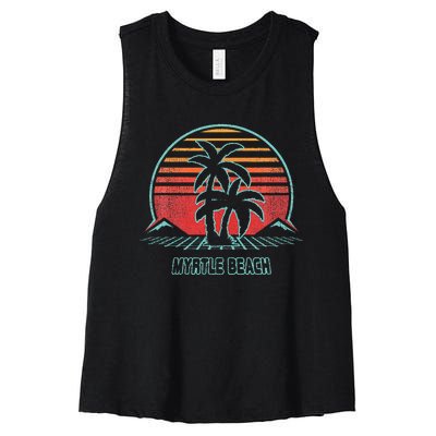 Myrtle Beach Vintage 80s Style Women's Racerback Cropped Tank