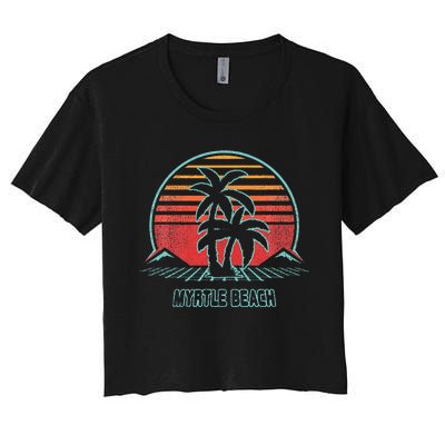 Myrtle Beach Vintage 80s Style Women's Crop Top Tee