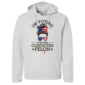 Messy Bun & Voting For The Convicted Felon Performance Fleece Hoodie