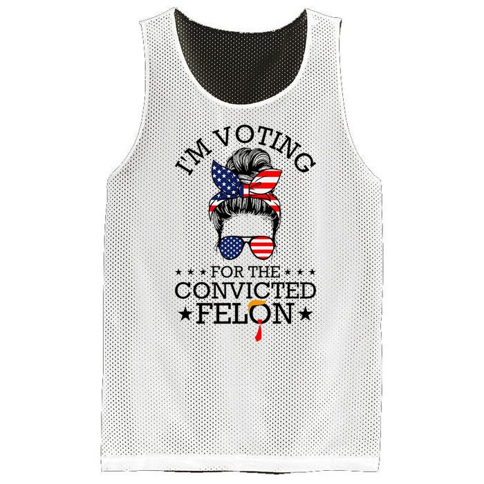 Messy Bun & Voting For The Convicted Felon Mesh Reversible Basketball Jersey Tank