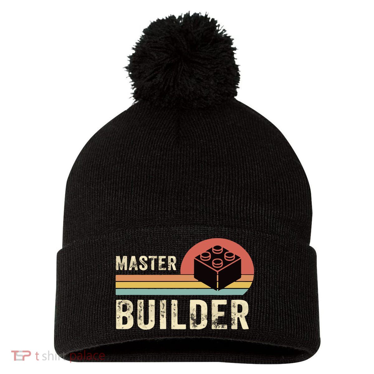 Master Builder Vintage Pom Pom 12in Knit Beanie