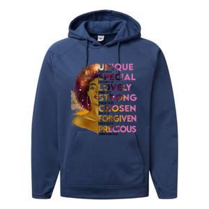 Motivational Bible Verses For African American Women Performance Fleece Hoodie