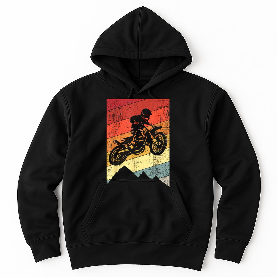 Motocross Bike Vintage Dirtbike Gift Racing Retro Dirt Bike Hoodie