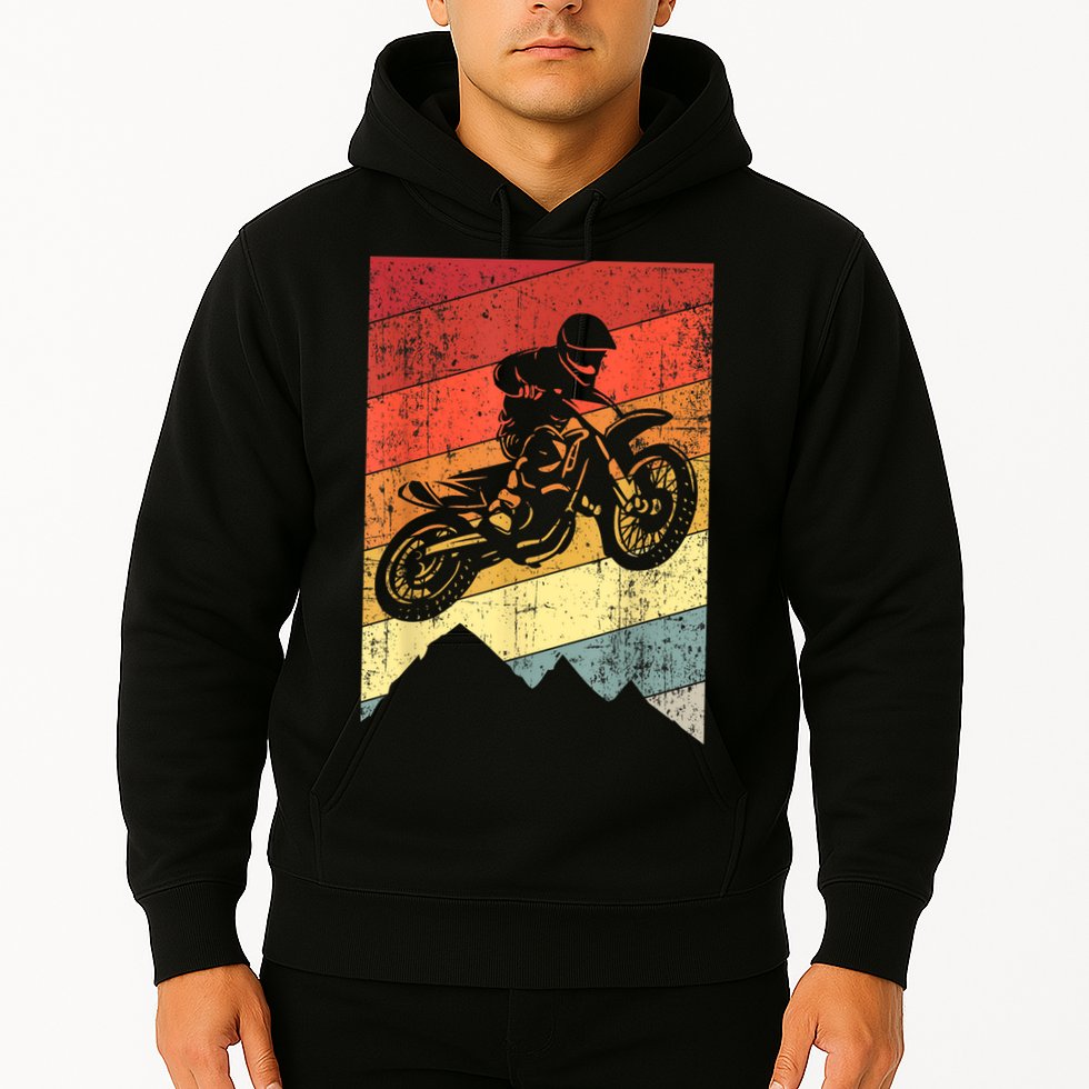 Motocross Bike Vintage Dirtbike Gift Racing Retro Dirt Bike Hoodie