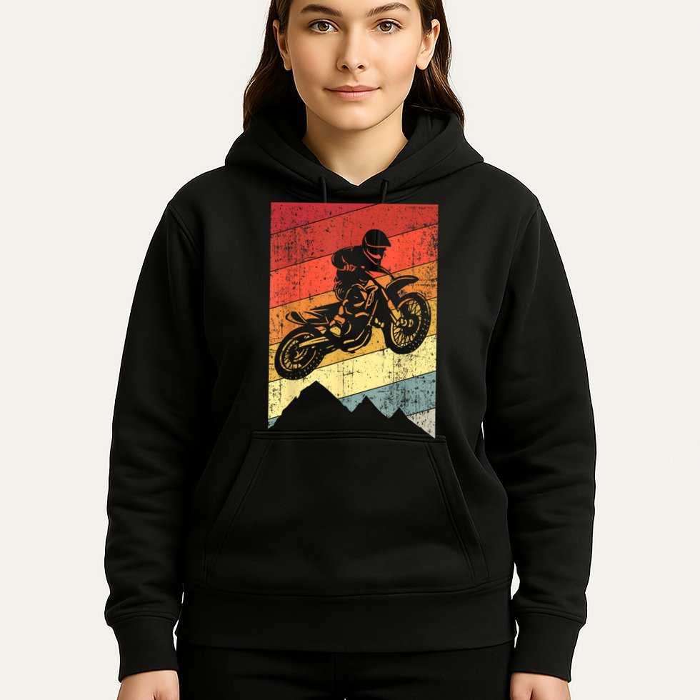 Motocross Bike Vintage Dirtbike Gift Racing Retro Dirt Bike Hoodie