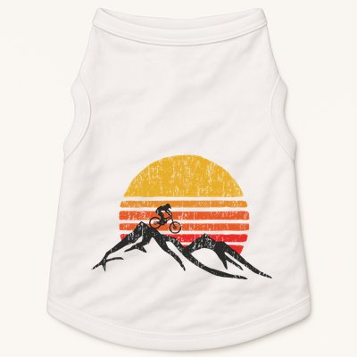 Mountain Bike Vintage Sunset Design Graphic Doggie Tank