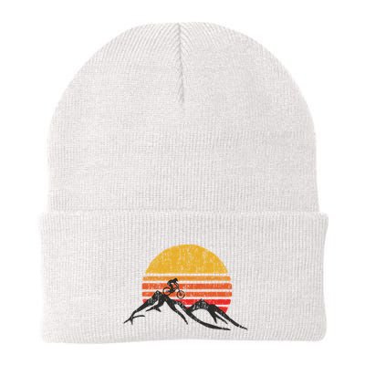 Mountain Bike Vintage Sunset Design Graphic Beanie