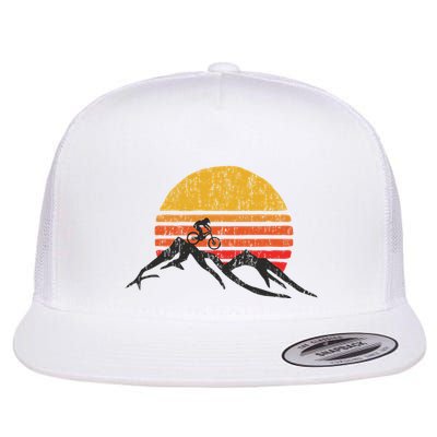Mountain Bike Vintage Sunset Design Graphic Flatbill Hat