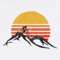 Mountain Bike Vintage Sunset Design Graphic Womens Tank Top