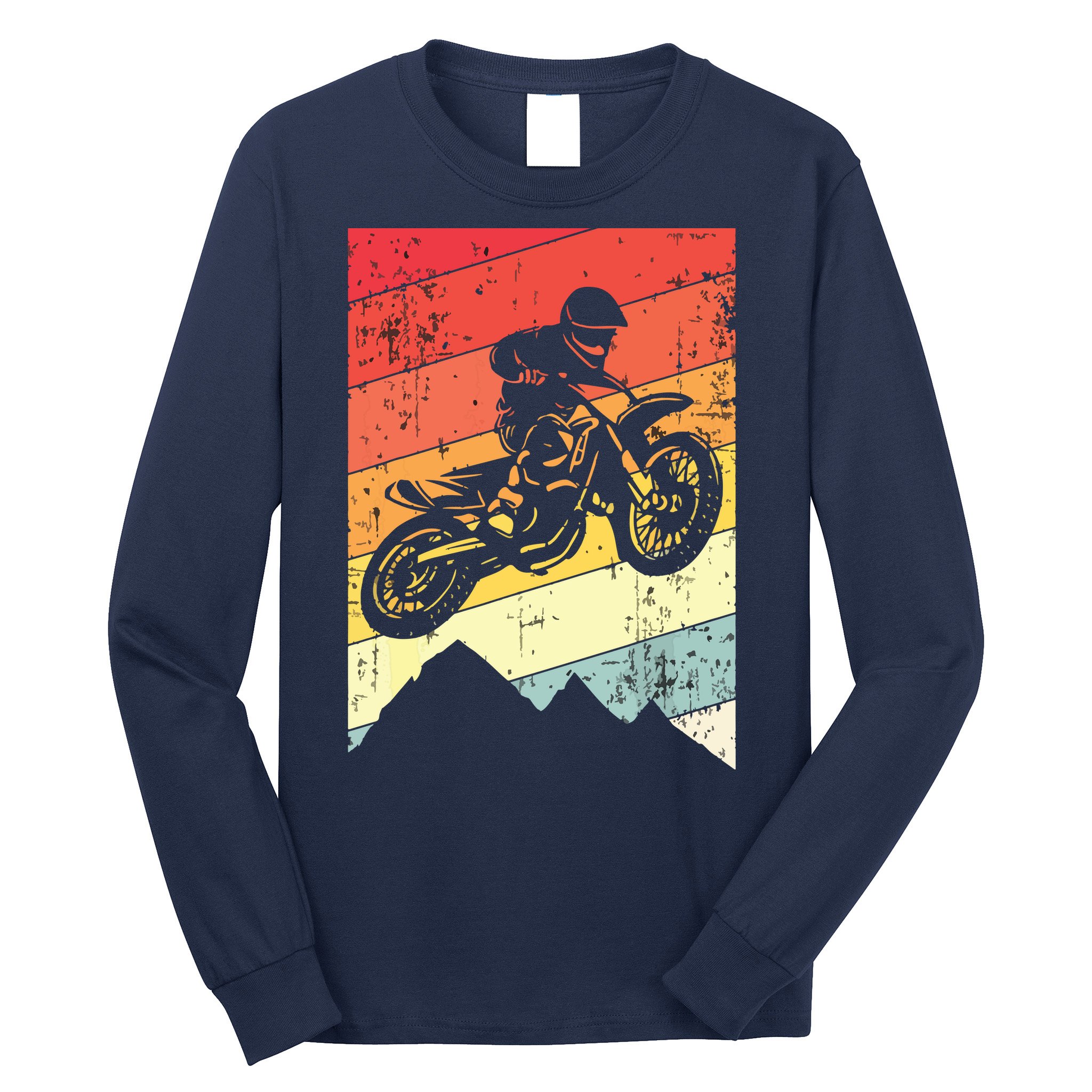 Motocross Bike Vintage Dirtbike Gift Racing Retro Dirt Bike Long Sleeve Shirt