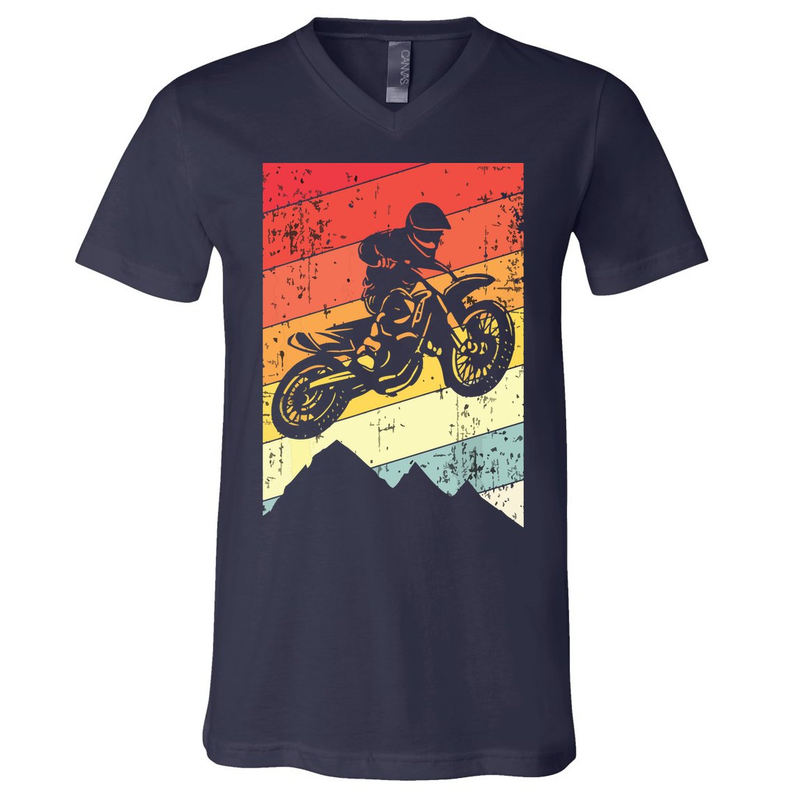 Motocross Bike Vintage Dirtbike Gift Racing Retro Dirt Bike V-Neck T-Shirt
