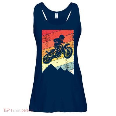 Motocross Bike Vintage Dirtbike Gift Racing Retro Dirt Bike Ladies Essential Flowy Tank