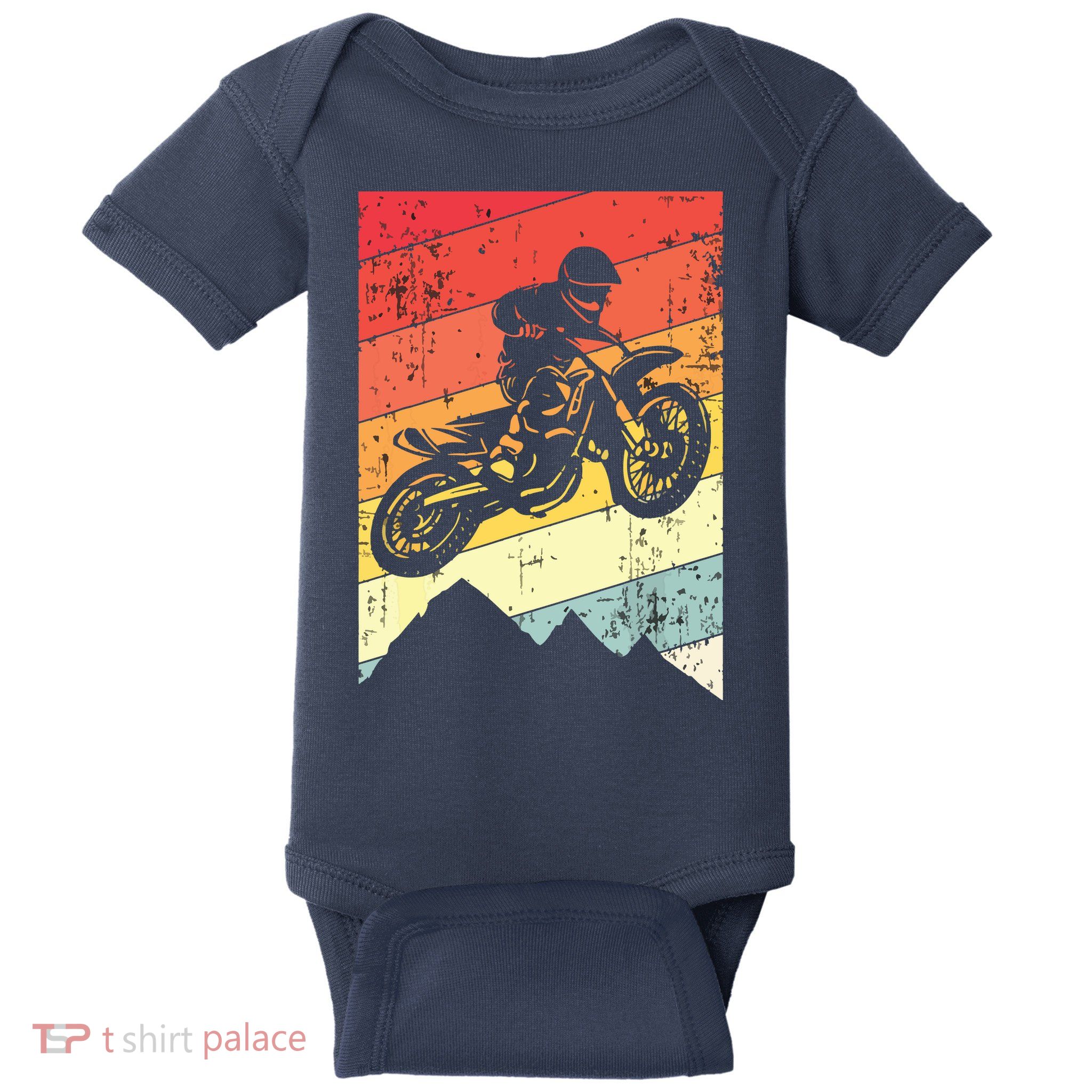 Motocross Bike Vintage Dirtbike Gift Racing Retro Dirt Bike Baby Bodysuit