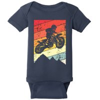 Motocross Bike Vintage Dirtbike Gift Racing Retro Dirt Bike Baby Bodysuit