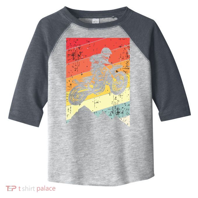 Motocross Bike Vintage Dirtbike Gift Racing Retro Dirt Bike Toddler Fine Jersey T-Shirt