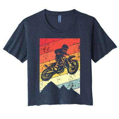 Motocross Bike Vintage Dirtbike Gift Racing Retro Dirt Bike Crop Top