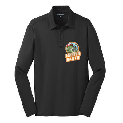 Master Baiter Vintage Bass Fishing Silk Touch Performance Long Sleeve Polo