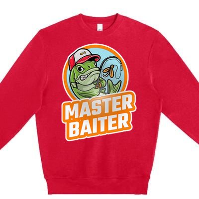 Master Baiter Vintage Bass Fishing Premium Crewneck Sweatshirt