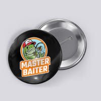 Master Baiter Vintage Bass Fishing Funny Angler Button