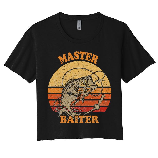 Master Baiter Vintage Bass Fishing Funny Camping Crop Top