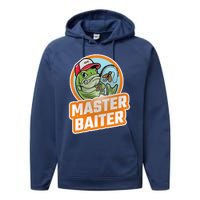 Master Baiter Vintage Bass Fishing Funny Angler Performance Fleece Hoodie