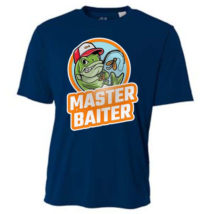 Master Baiter Vintage Bass Fishing Funny Angler Cooling Performance Crew T-Shirt