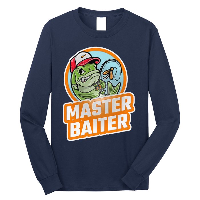 Master Baiter Vintage Bass Fishing Funny Angler Long Sleeve Shirt