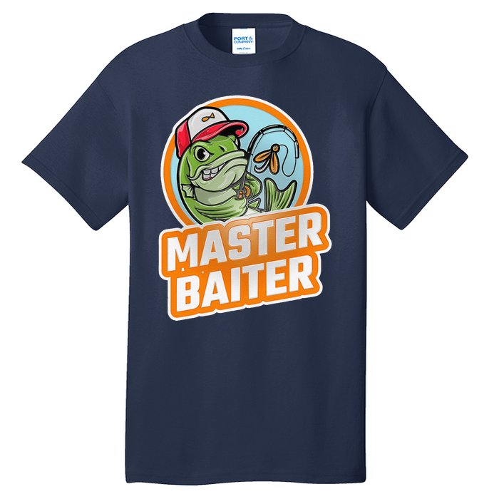 Master Baiter Vintage Bass Fishing Funny Angler Tall T-Shirt