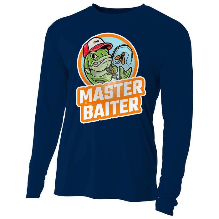 Master Baiter Vintage Bass Fishing Funny Angler Cooling Performance Long Sleeve Crew