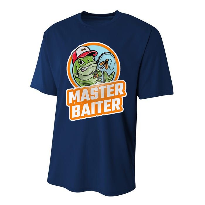 Master Baiter Vintage Bass Fishing Funny Angler Performance Sprint T-Shirt