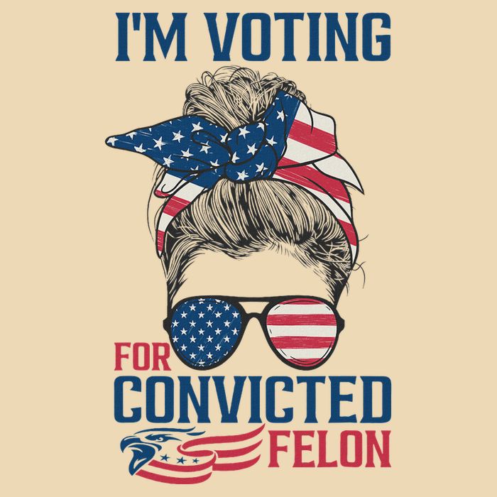 Messy Bun Voting For The Felon Design Drawstring Bag