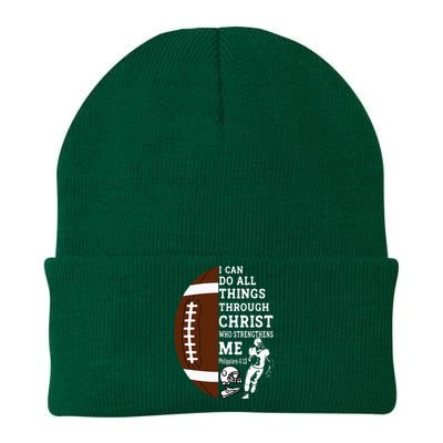 Motivational Bible Verse Christian Gifts Football Knit Cap Winter Beanie