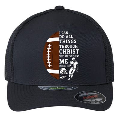 Motivational Bible Verse Christian Gifts Football Flexfit Unipanel Trucker Cap