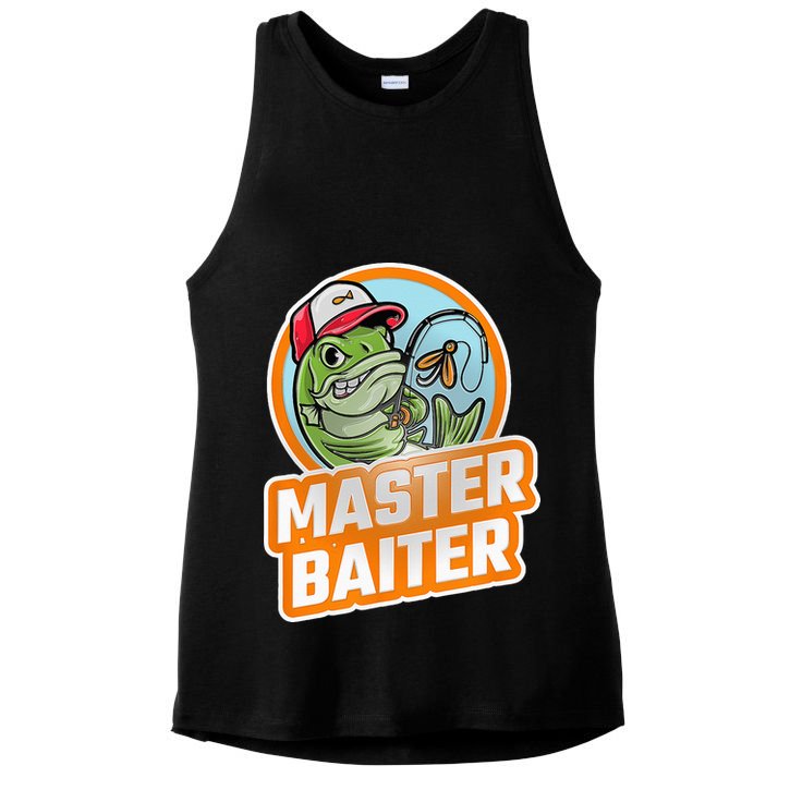 Master Baiter Vintage Bass Fishing Funny Angler Ladies PosiCharge Tri-Blend Wicking Tank