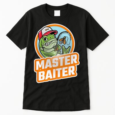 Master Baiter Vintage Bass Fishing Funny Angler Tall T-Shirt