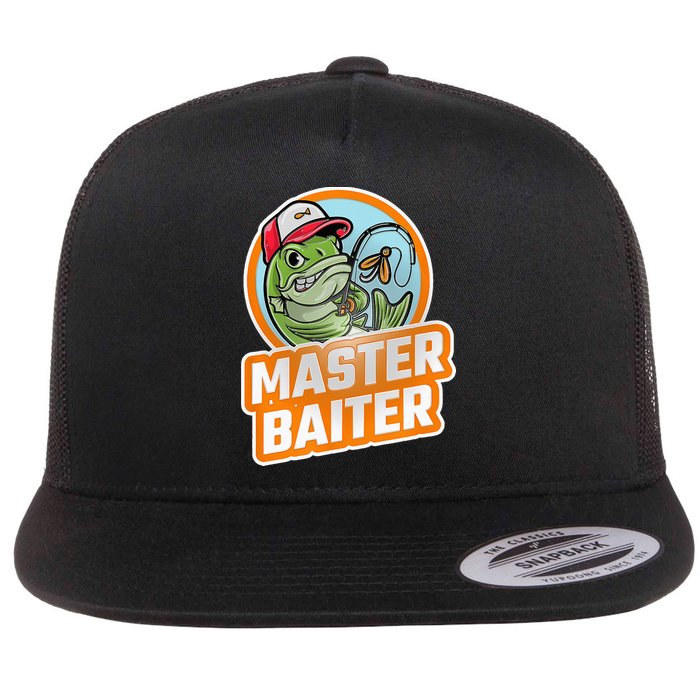 Master Baiter Vintage Bass Fishing Funny Angler Flatbill Hat