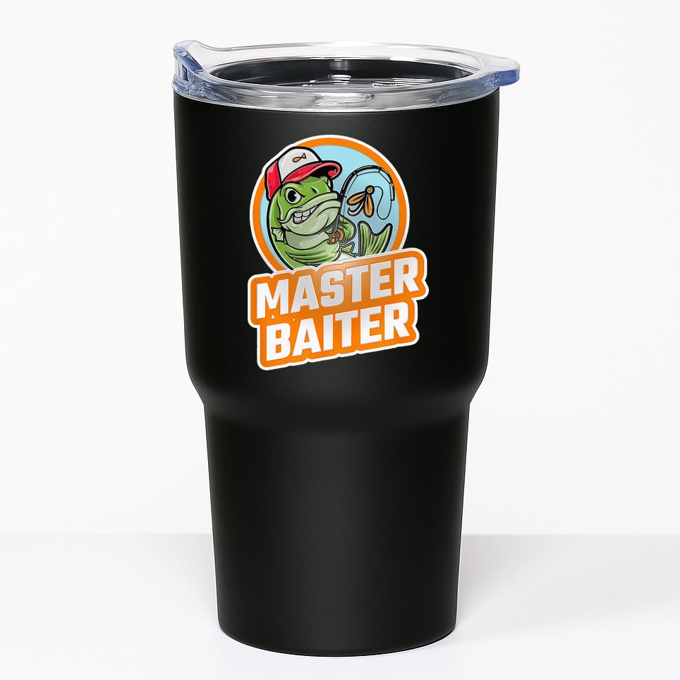 Master Baiter Vintage Bass Fishing Funny Angler Tumbler