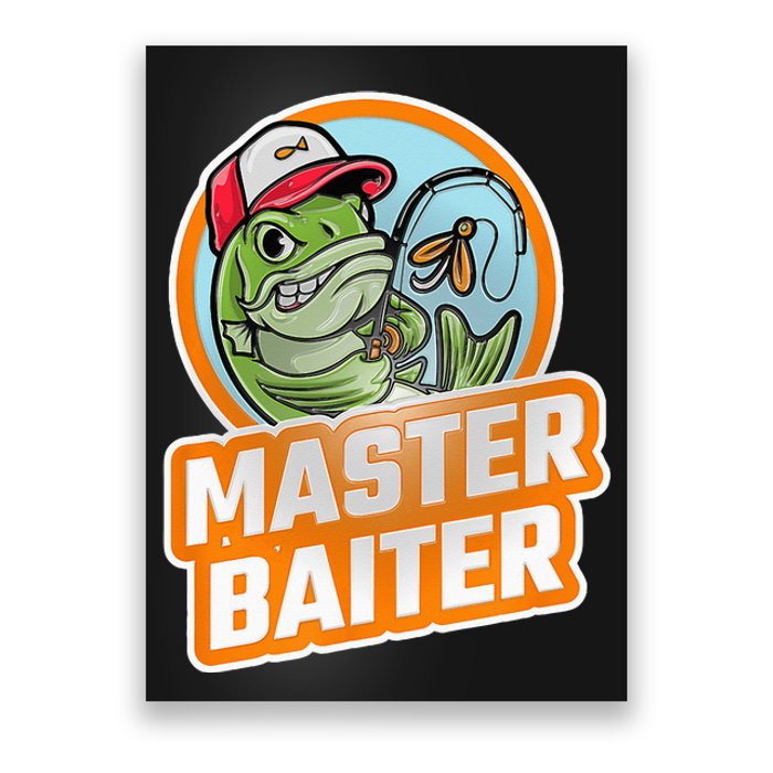 Master Baiter Vintage Bass Fishing Funny Angler Poster