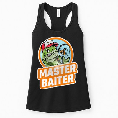 Master Baiter Vintage Bass Fishing Funny Angler Womens Tank Top