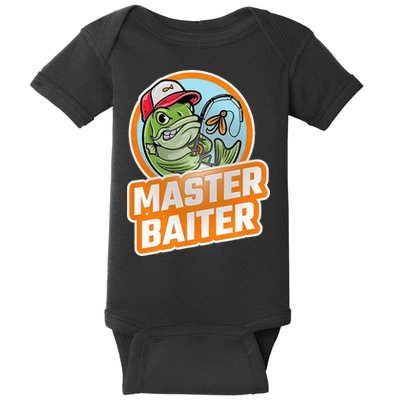Master Baiter Vintage Bass Fishing Funny Angler Baby Bodysuit