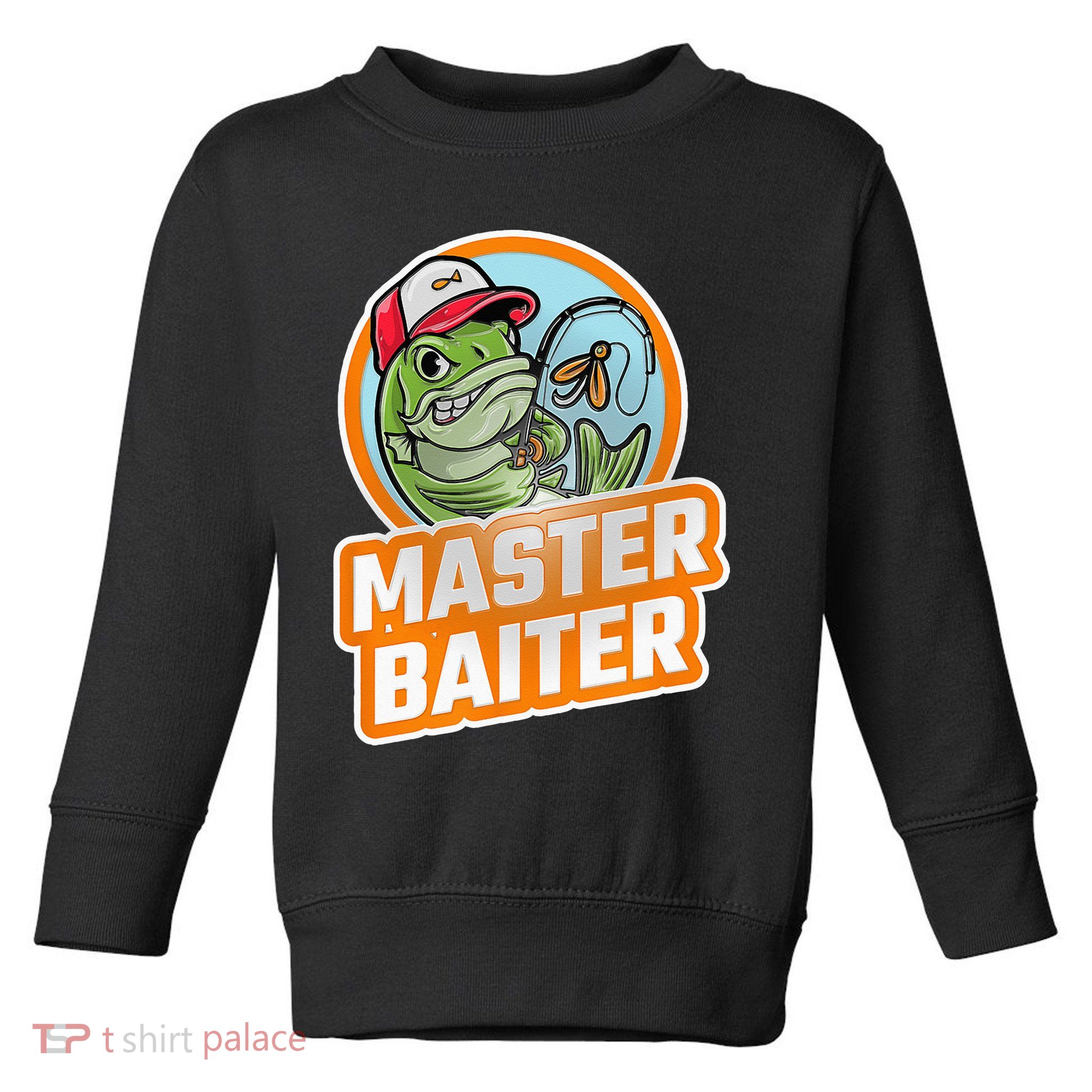 Master Baiter Vintage Bass Fishing Funny Angler Toddler Sweatshirt