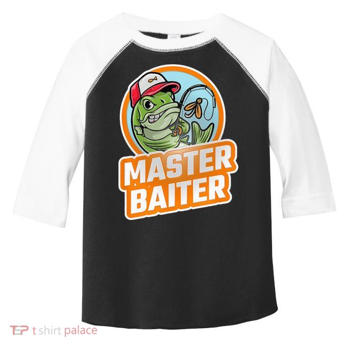 Master Baiter Vintage Bass Fishing Funny Angler Toddler Fine Jersey T-Shirt